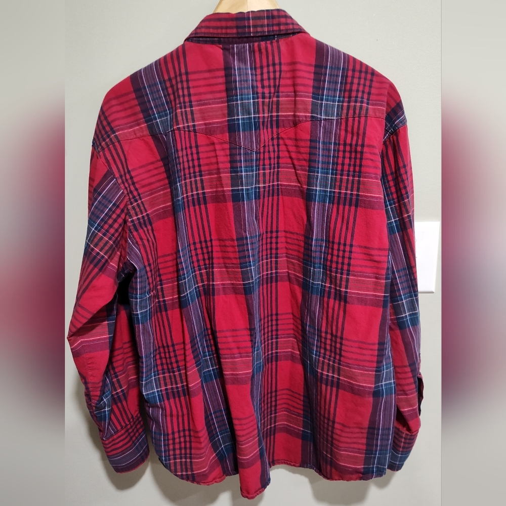Vintage Wrangler Western Men's Pearl Snap long Sleeve Shirt, Size XL - Picture 5 of 7